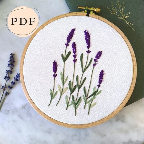 Lovely Lavender Hand Embroidery Pattern PDF | Embraidery